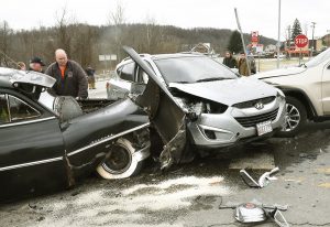 One taken to hospital after three-car accident on I-79